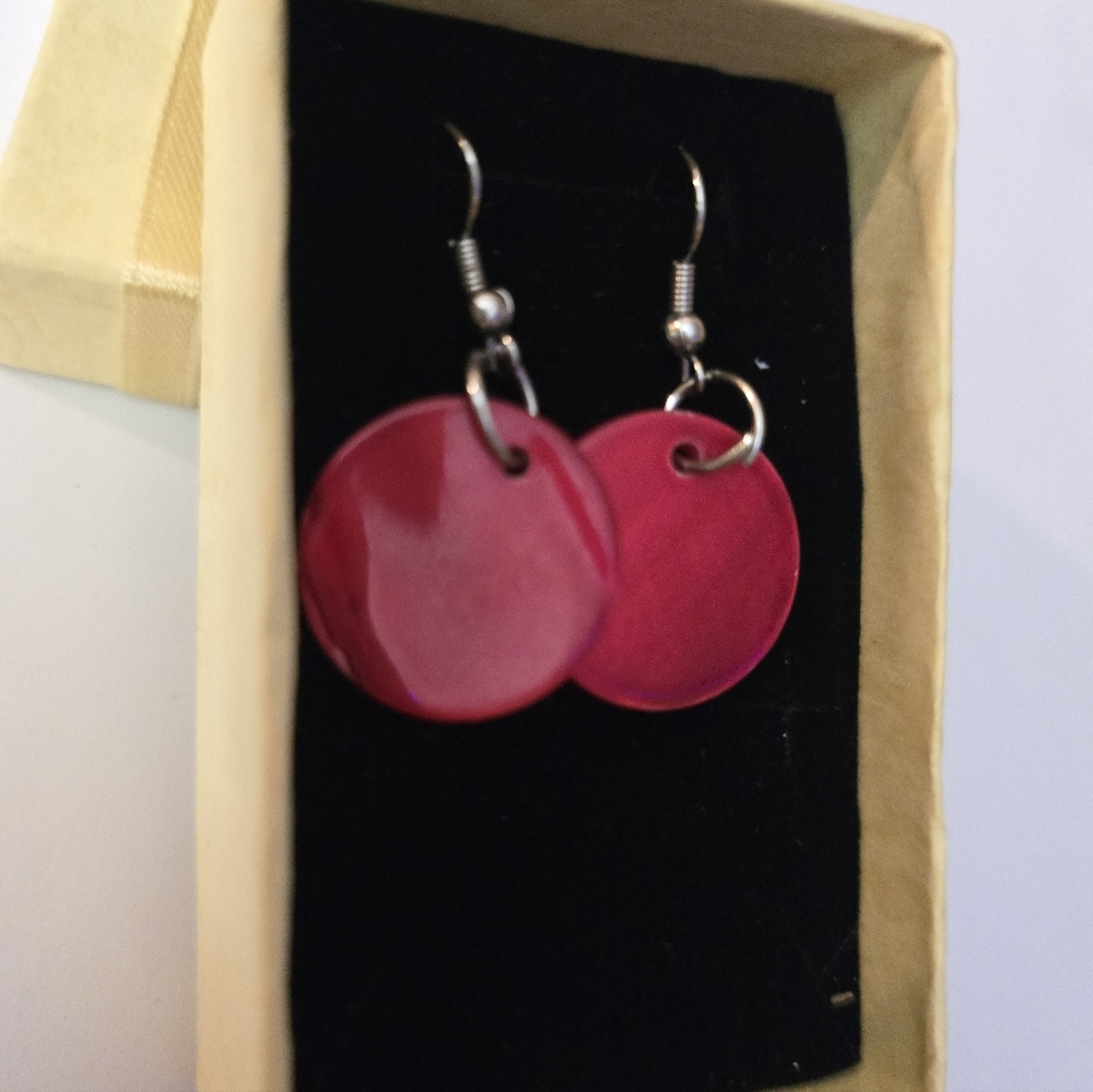 1940s/1950s Strawberry Red Dangly Bakelite Earrings